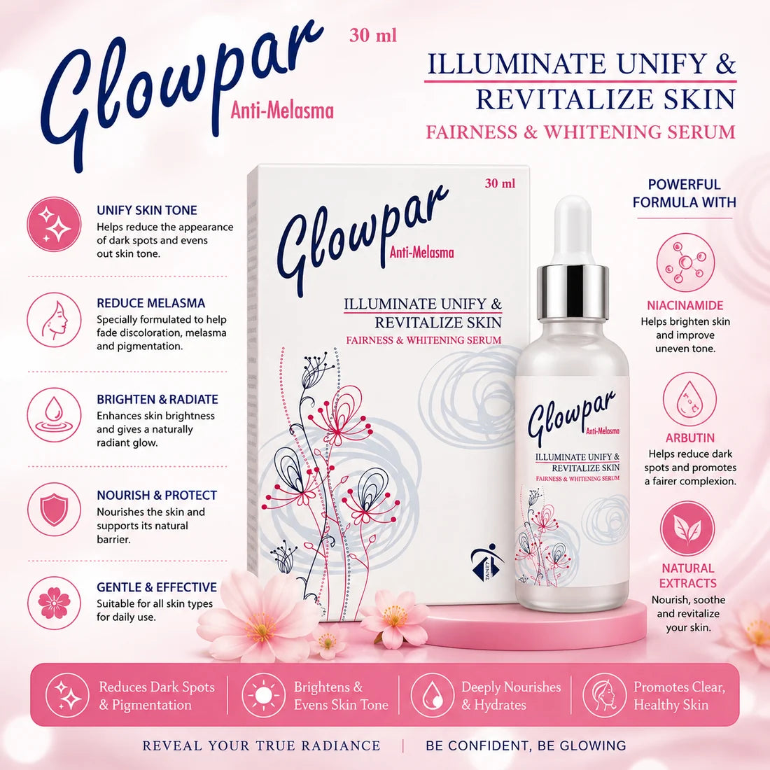 Glowpar Anti-Melasma Fairness & Whitening Serum