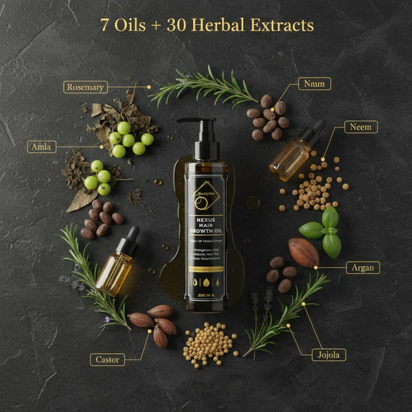 Nexus Hair Growth Oil – 7 Oils + 30 Herbal Extracts | 200ml