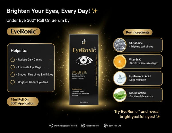 EyeRonic Under Eye 360° Roll-On Serum 15ml – Brightening & Hydrating Eye Care