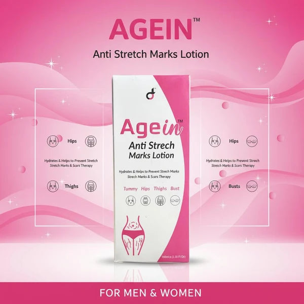 Agein™ Anti Stretch Marks Lotion – 100ml | Marks & Scars Therapy for Men & Women