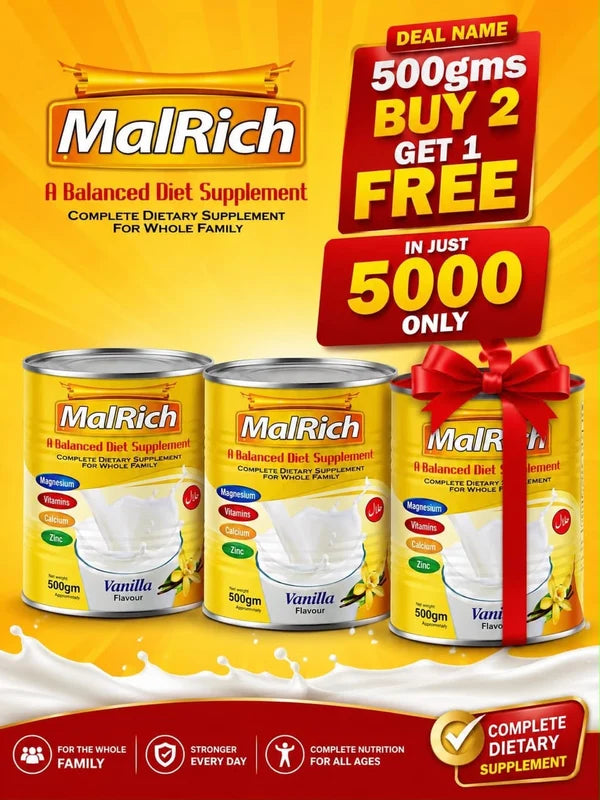 MalRich 400gms – Buy 2 Get 1 FREE | Vanilla Flavour Bundle Deal